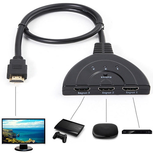Switcher HDMI Pigtail 3x1 fino a 1080P (placcato in oro), 1080P