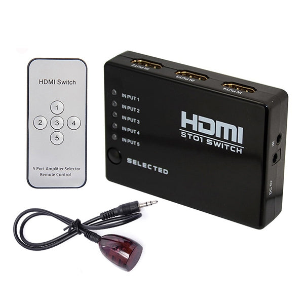 Switch HDMI 1080P a 5 porte con telecomando, supporto HDTV, Support HDTV