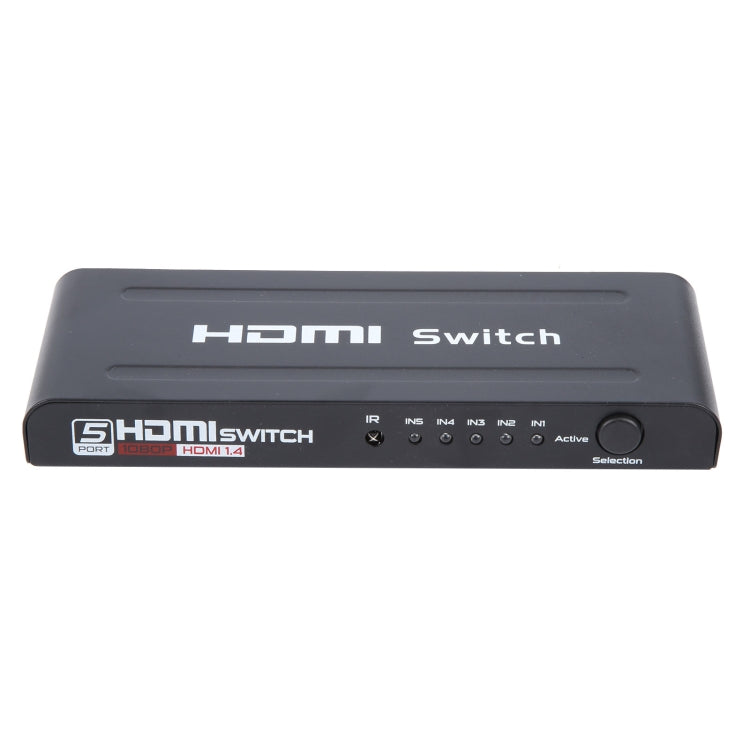 Switch HDMI Full HD 1080P a 5 porte con telecomando e indicatore LED, With LED Indicator