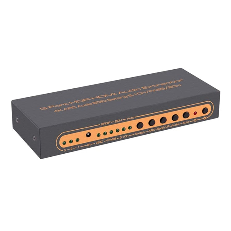 Estrattore audio HDMI/MHL a 3 porte con telecomando IR, impostazione EDID audio 4K ARC 5.1 canali / PASS / 2 canali, 4K ARC Audio EDID Setting
