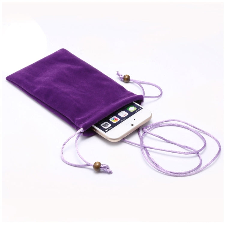 Borsa da trasporto universale in tessuto floccato di cotone per il tempo libero con cordino per iPhone 6 / Galaxy S6 / S5 / G900 / S IV / i9500 / SIII / i9300