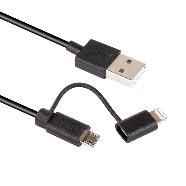 Cavo di ricarica per sincronizzazione dati MFI 2 in 1 da 1 m a 8 pin + Micro USB 2.0 maschio a USB