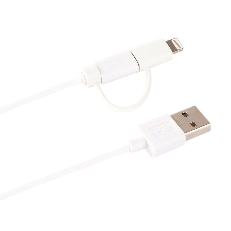 Cavo di ricarica per sincronizzazione dati MFI 2 in 1 da 1 m a 8 pin + Micro USB 2.0 maschio a USB