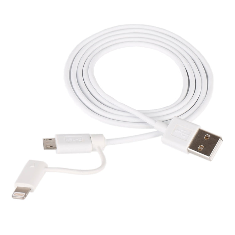 Cavo di ricarica per sincronizzazione dati MFI 2 in 1 da 1 m a 8 pin + Micro USB 2.0 maschio a USB