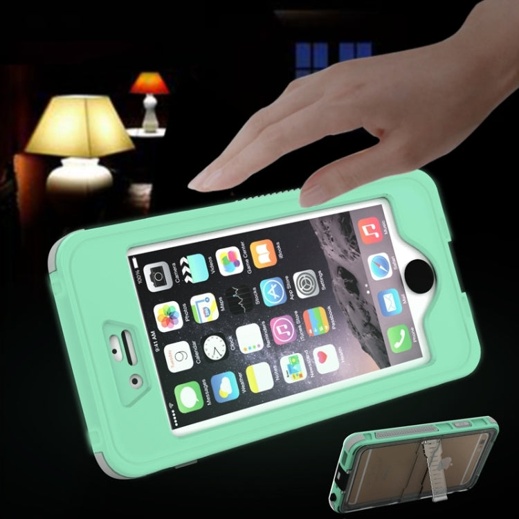 Custodia protettiva nottilucente antiurto, antiurto, antipolvere, impermeabile, con supporto per iPhone 6 e 6S