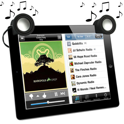 Mini altoparlante stereo con clip mobile in silicone da 3,5 mm per il nuovo iPad (iPad 3) / iPad 2 / iPhone 4 e 4S / Tablet PC / laptop, bianco