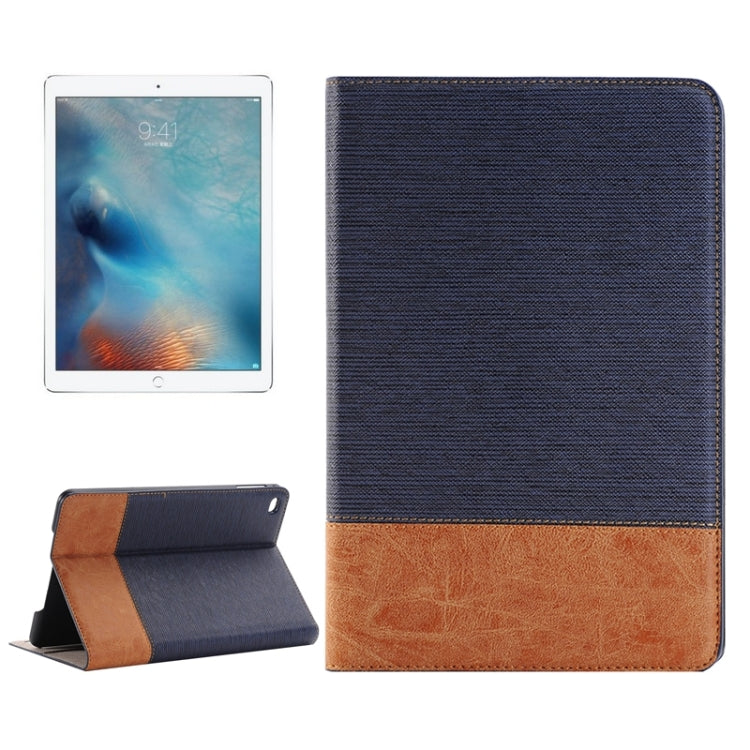 Custodia in pelle con chiusura orizzontale con trama a croce e pelle di pecora con supporto, slot per carte e portafoglio per iPad Pro da 12,9 pollici