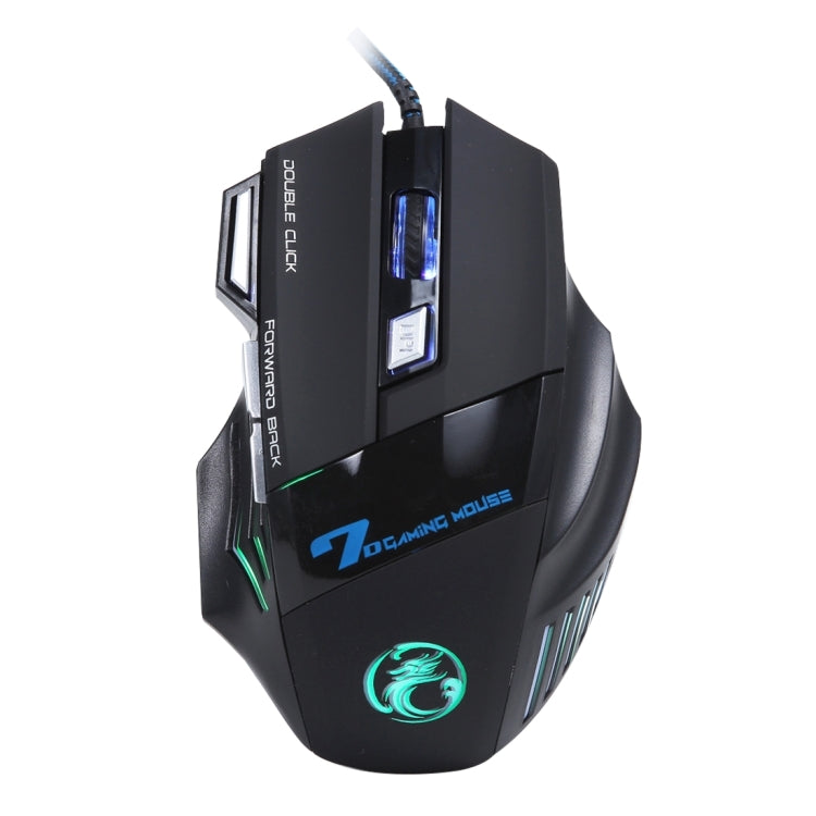 Mouse da gioco ottico cablato LED a 7 pulsanti con rotella di scorrimento 5000 DPI per computer PC portatile, X7 7 Buttons (Yellow), X7 7 Buttons (Black)