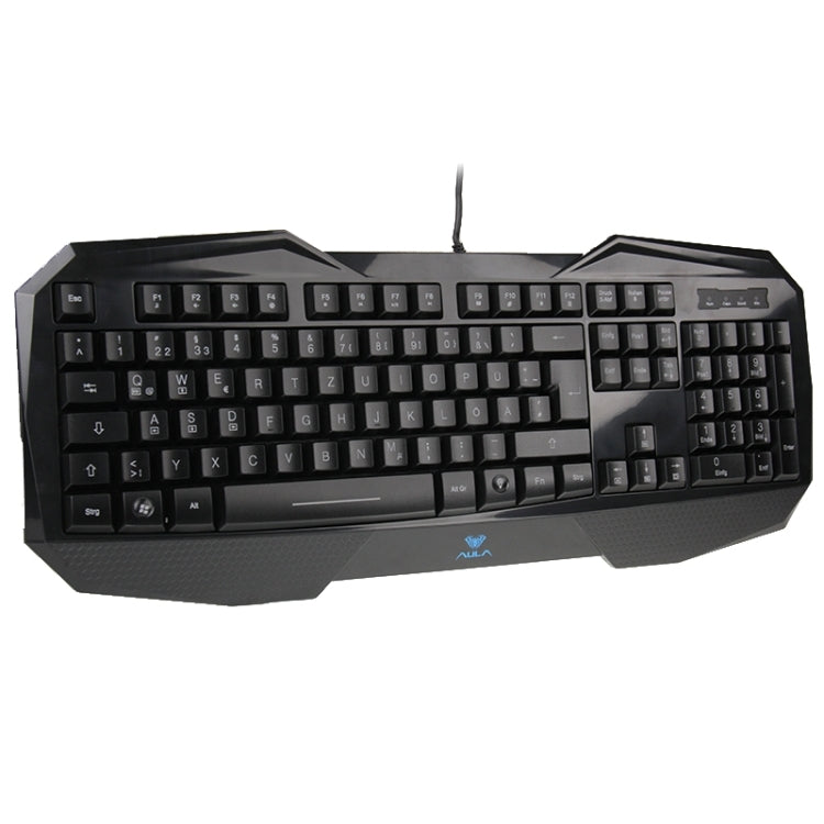 Aula Killing Soul Serie Behead Tastiera QWERTZ cablata USB silenziosa / antiscivolo con retroilluminazione Blu-ray + velocità di ritorno 500-1000 Hz Kit combinato mouse da gioco 7D, tasti in lingua tedesca, German