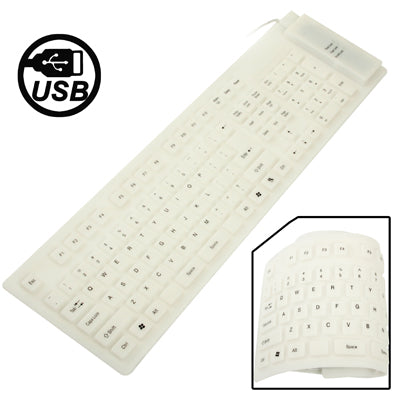 Tastiera in silicone flessibile impermeabile di dimensioni standard USB 2.0 da 109 tasti, 109 Keys (Blue), 109 Keys (White)