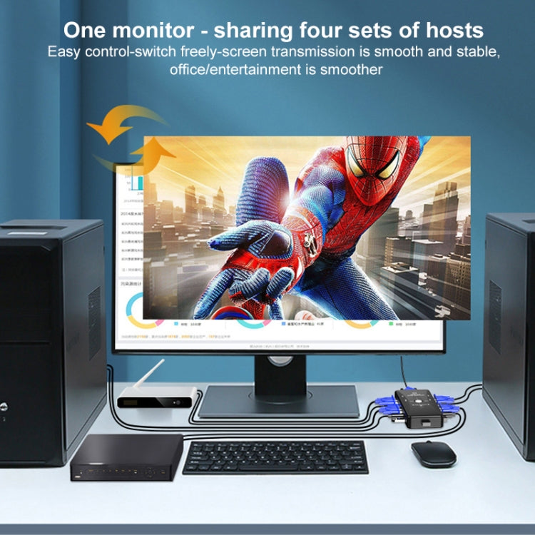 Switch KVM a 4 PORTE, 4 Ports, 4 Ports (with USB)