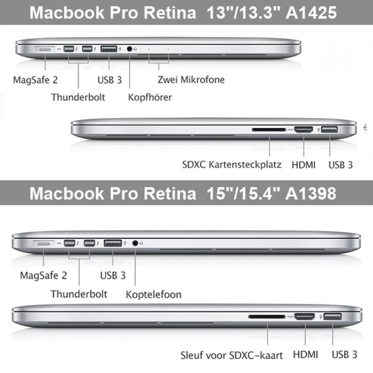 Custodia protettiva rigida in cristallo per MacBook Pro Retina da 13,3 pollici