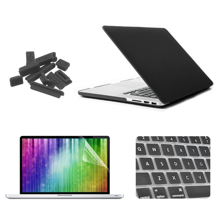 ENKAY per MacBook Pro Retina 15,4 pollici (versione USA) / A1398 4 in 1 Custodia protettiva in plastica rigida satinata con protezione per lo schermo, protezione per tastiera e tappi antipolvere