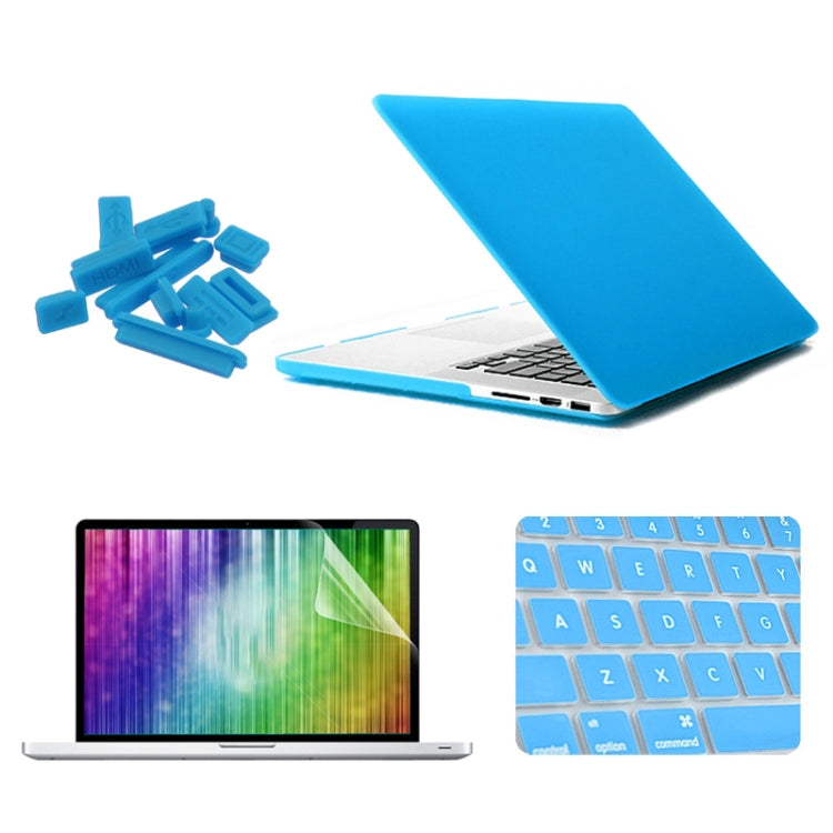 ENKAY per MacBook Pro Retina 15,4 pollici (versione USA) / A1398 4 in 1 Custodia protettiva in plastica rigida satinata con protezione per lo schermo, protezione per tastiera e tappi antipolvere