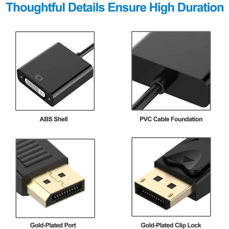Adattatore DisplayPort maschio a DVI 24+5 femmina, lunghezza cavo: 12 cm, DP Male to DVI 24+5 Female