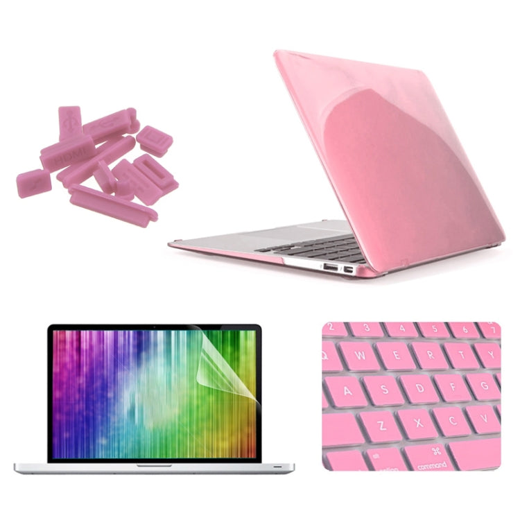 ENKAY per MacBook Air 13,3 pollici (versione USA) / A1369 / A1466 4 in 1 Custodia protettiva in plastica rigida con guscio di cristallo con protezione per lo schermo, protezione per tastiera e tappi antipolvere