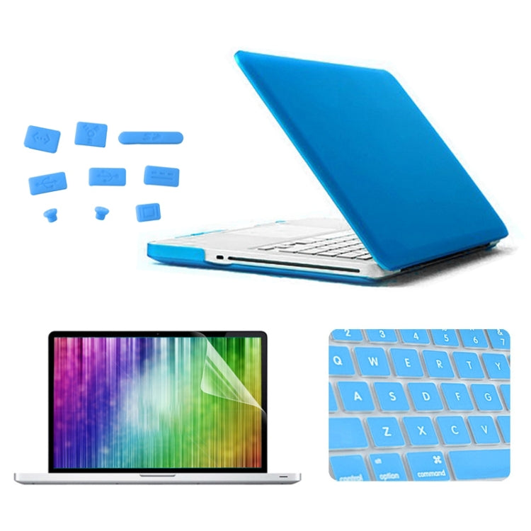 ENKAY per MacBook Pro 13,3 pollici (versione USA) / A1278 4 in 1 Custodia protettiva in plastica rigida satinata con protezione per lo schermo, protezione per tastiera e tappi antipolvere