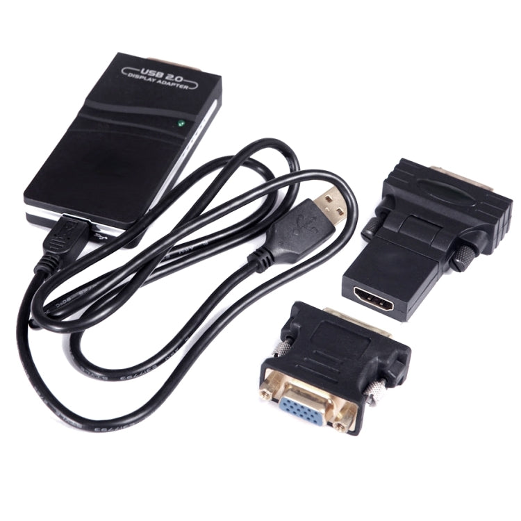 Adattatore da USB 2.0 a VGA, DVI, HDMI, risoluzione: 1280*1024, Resolution: 1280*1024, Resolution: 1920*1080, Resolution: 2048*1152