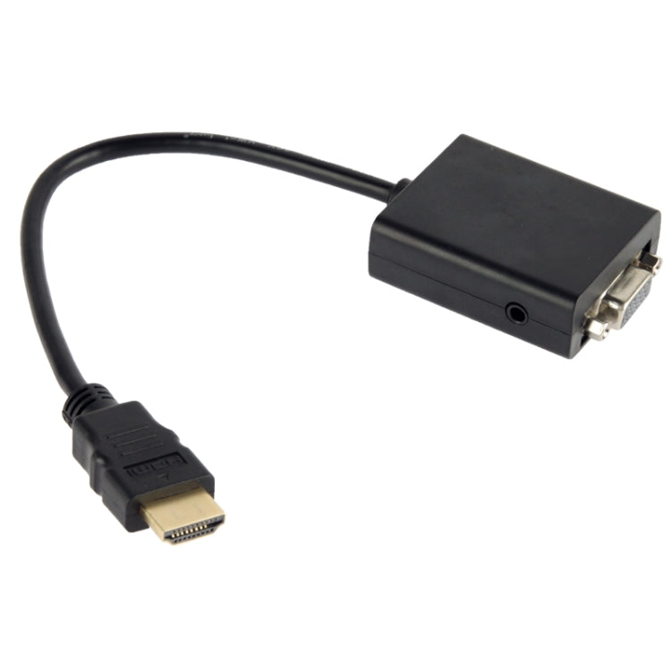 Cavo di conversione video da HDMI a VGA + uscita audio da 26 cm con cavo audio da 3,5 mm, supporto Full HD 1080P, Length: 26cm