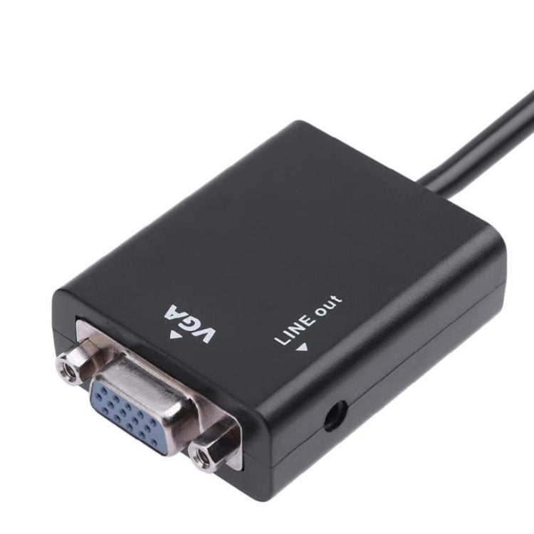 Cavo di conversione video da HDMI a VGA + uscita audio da 26 cm con cavo audio da 3,5 mm, supporto Full HD 1080P, Length: 26cm