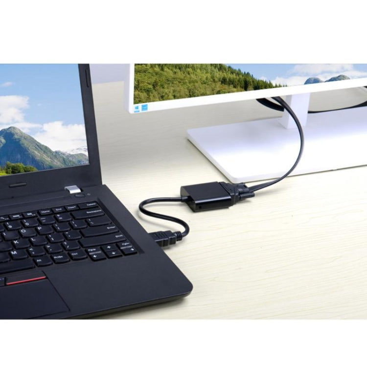 Cavo di conversione video da HDMI a VGA + uscita audio da 26 cm con cavo audio da 3,5 mm, supporto Full HD 1080P, Length: 26cm