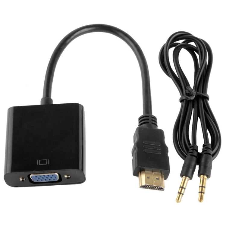 Cavo di uscita audio da HDMI a VGA Full HD 1080P da 24 cm per computer/DVD/set-top box digitale/laptop/telefono cellulare/lettore multimediale, Length: 24cm, Length: 24cm(White)