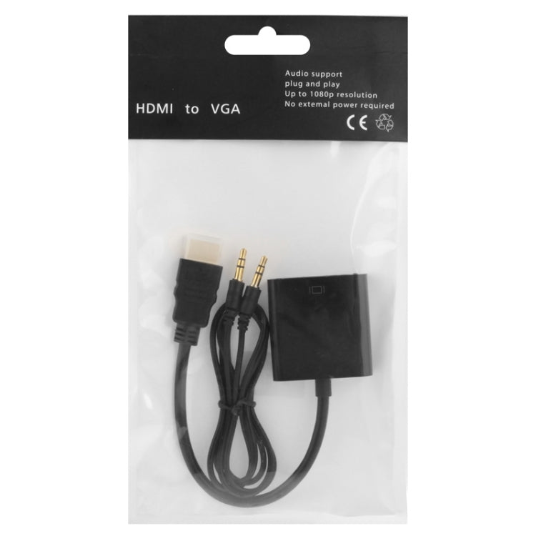 Cavo di uscita audio da HDMI a VGA Full HD 1080P da 24 cm per computer/DVD/set-top box digitale/laptop/telefono cellulare/lettore multimediale, Length: 24cm, Length: 24cm(White)