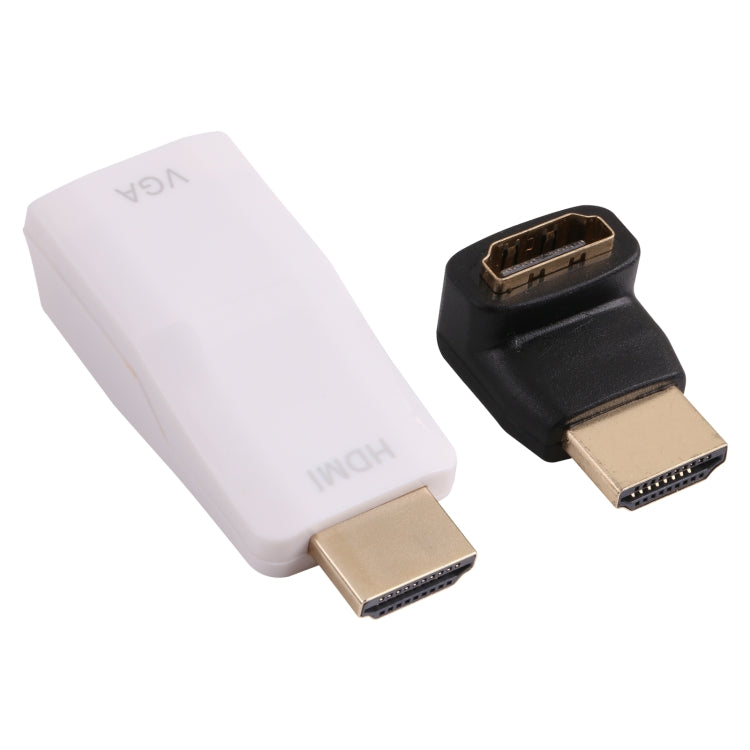Adattatore convertitore audio + HDMI a VGA Full HD 1080P per laptop / STB / DVD / HDTV (con adattatore HDMI femmina-maschio), HDMI to VGA + Audio