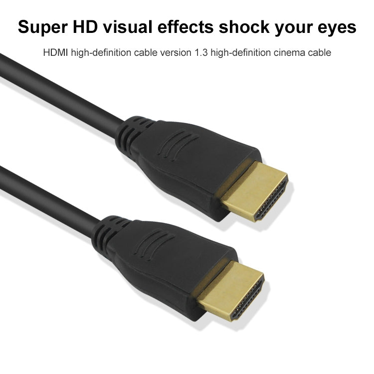 Cavo HDMI 19 pin maschio a HDMI 19 pin maschio da 1 m, versione 1.3, supporto TV HD / Xbox 360 / PS3 ecc. (Nero + placcato oro), Gold Plated HDMI, Length: 1m