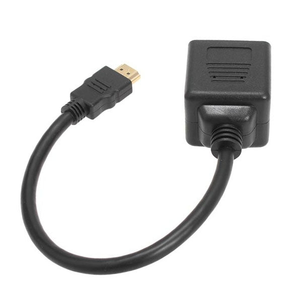 Adattatore splitter HDMI da 30 cm Connettore splitter a Y con 2 gel di accoppiamento (placcato oro), 1 in 2 (Gold Plated)