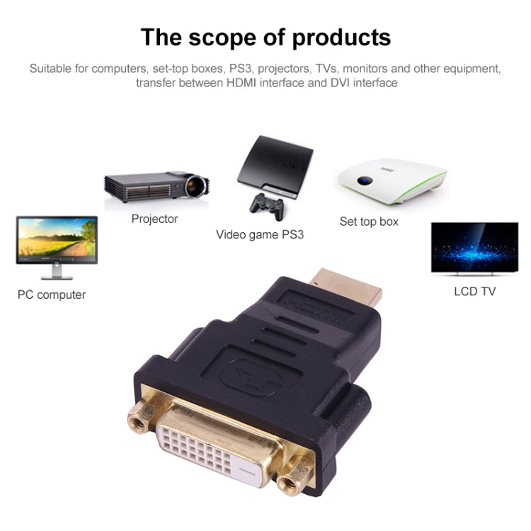 Adattatore HDMI 19 pin maschio a DVI femmina placcato in oro, HDMI Male to DVI 24+1Pin Female, HDMI Male to DVI 24+5Pin Female