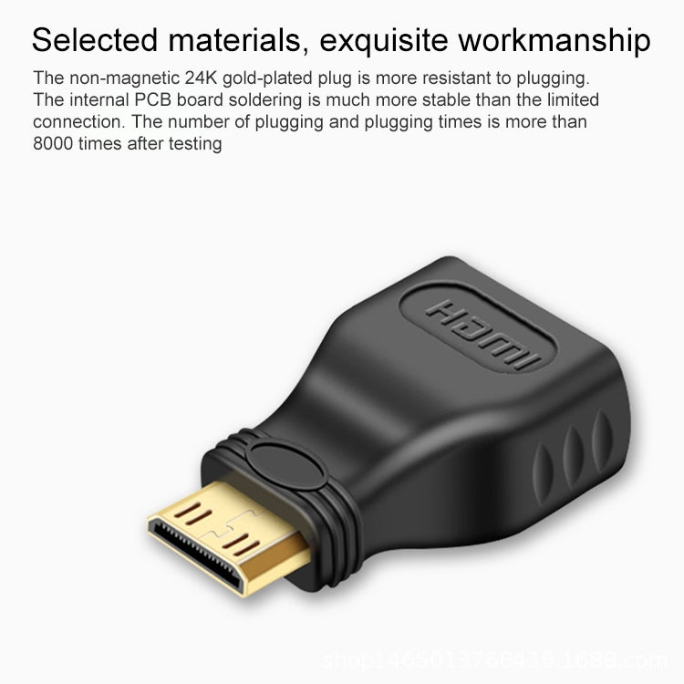 Adattatore Mini HDMI maschio a HDMI 19 pin femmina placcato in oro, Mini HDMI Male to HDMI Female