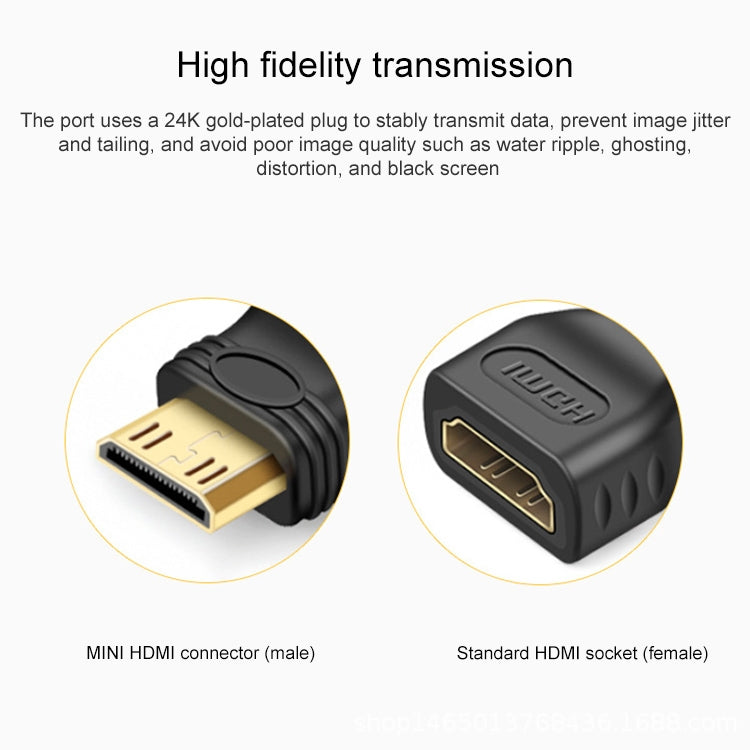 Adattatore Mini HDMI maschio a HDMI 19 pin femmina placcato in oro, Mini HDMI Male to HDMI Female