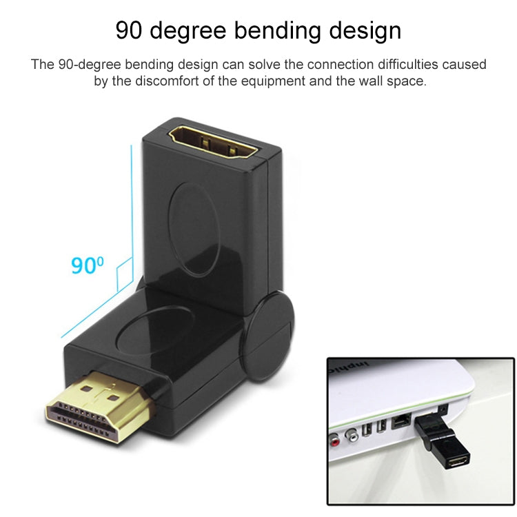 Adattatore HDMI 19 pin maschio a HDMI 19 pin femmina GIREVOLE (180 gradi) (placcato in oro), HDMI Male to Female (Gold Plated)