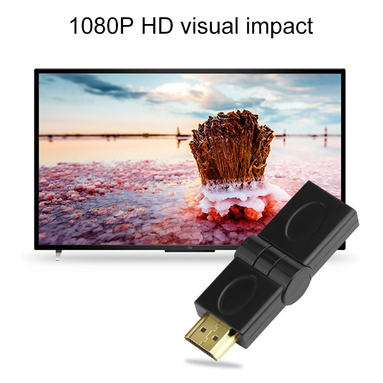 Adattatore HDMI 19 pin maschio a HDMI 19 pin femmina GIREVOLE (180 gradi) (placcato in oro), HDMI Male to Female (Gold Plated)
