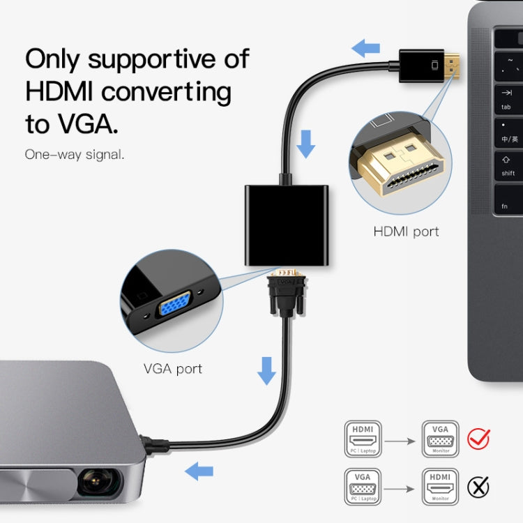 Adattatore cavo HDMI 19 pin maschio a VGA femmina da 20 cm, HDMI Male to VGA Female