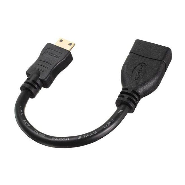 Cavo mini HDMI maschio a HDMI 19 pin femmina placcato oro da 16 cm, Mini HDMI Male, Length: 16cm