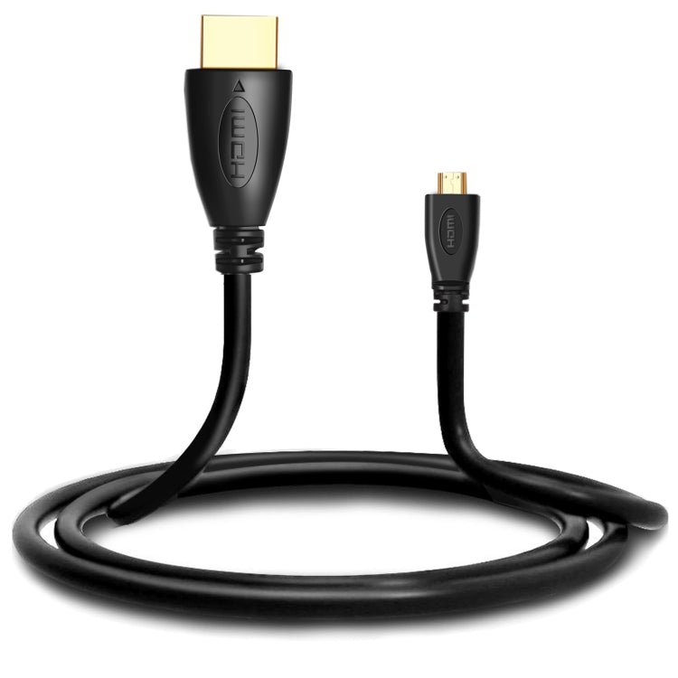Cavo da 1,8 m placcato oro 3D 1080P da micro HDMI maschio a HDMI maschio per telefono cellulare, fotocamere, GoPro, Gold Plated Micro HDMI, Length: 1.8m