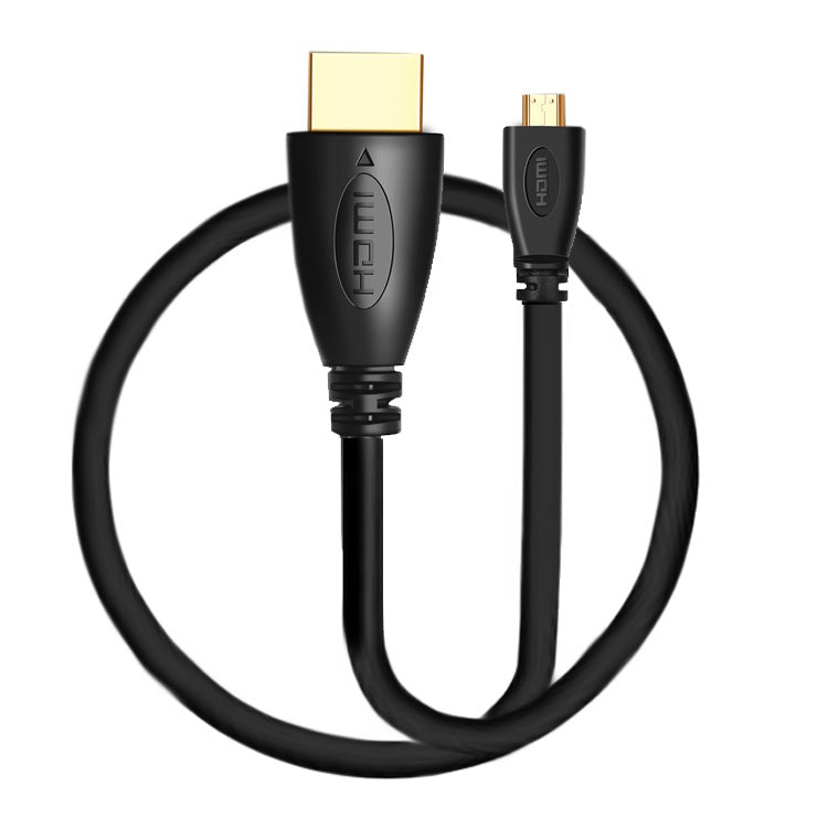 Cavo da 1 m placcato oro 3D 1080P da micro HDMI maschio a HDMI maschio per telefoni cellulari, fotocamere, GoPro, Gold Plated Micro HDMI, Length: 1m