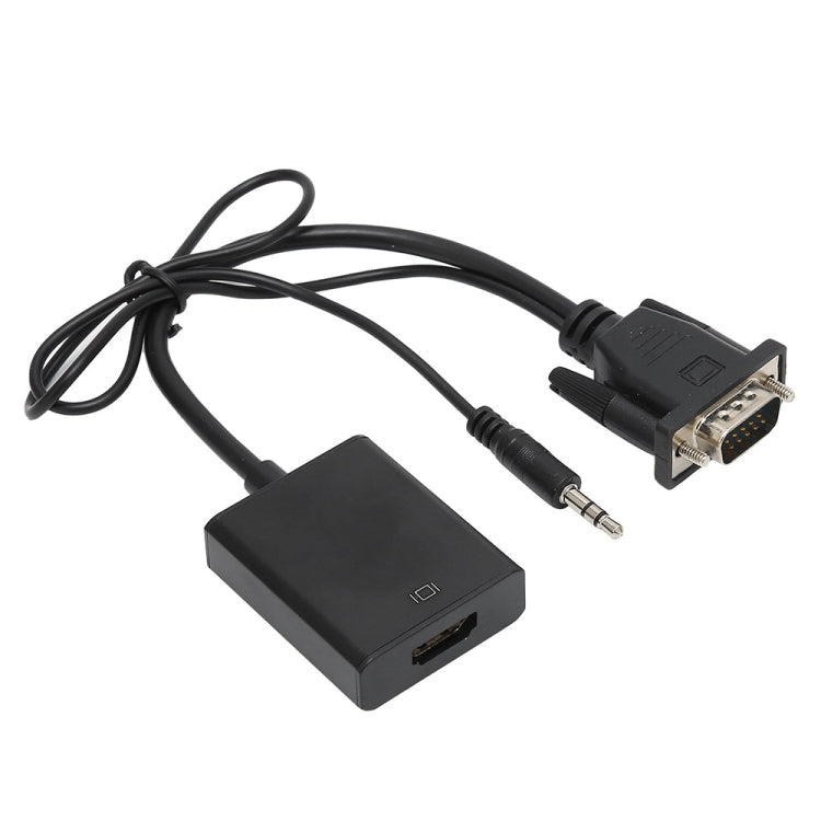Adattatore box convertitore video HDMI da VGA + audio a Full HD 1080P per HDTV, HDMI Female to VGA Male + Adudio Black