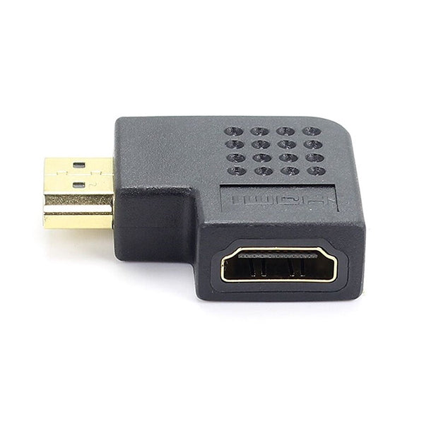 Adattatore HDMI 19 pin maschio a HDMI 19 pin femmina placcato in oro con angolo di 90 gradi, HDMI Female to Male