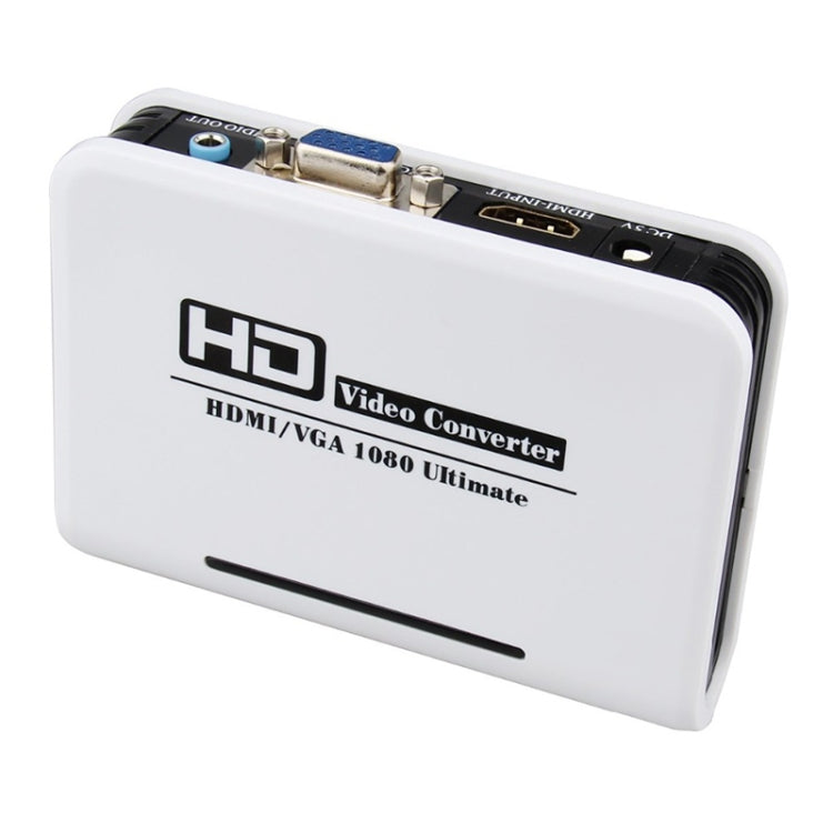 Adattatore da HDMI a VGA 1080P Cavo convertitore audio video digitale-analogico per Xbox 360 PS3 PS4 PC Laptop TV Box Proiettore, HDMI to VGA (White)