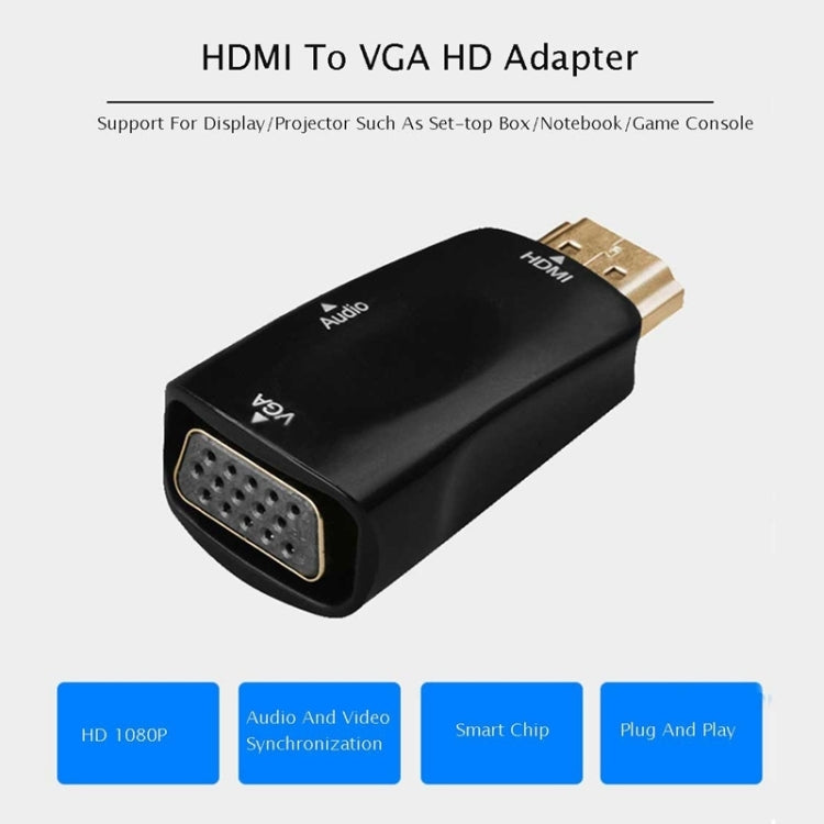 Adattatore audio e HDMI Full HD 1080P da HDMI a VGA per HDTV/monitor/proiettore, HDMI Male to VGA + Audio (Black), HDMI Male to VGA + Audio (White)