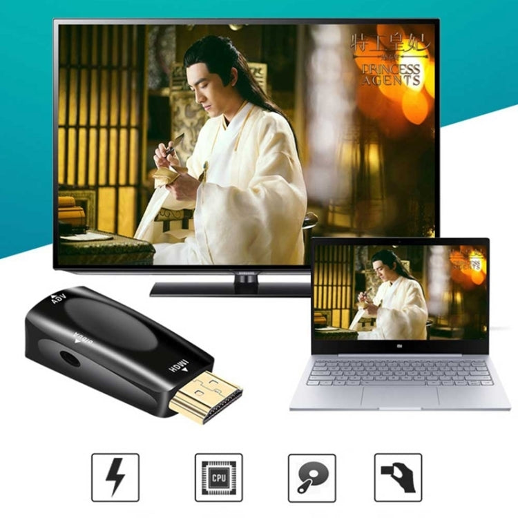 Adattatore audio e HDMI Full HD 1080P da HDMI a VGA per HDTV/monitor/proiettore, HDMI Male to VGA + Audio (Black), HDMI Male to VGA + Audio (White)