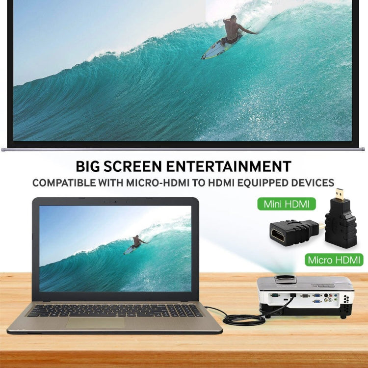 Kit adattatore cavo HDMI Full HD 1080P 3 in 1 (cavo HDMI da 1,5 m + adattatore da HDMI a mini HDMI + adattatore da HDMI a micro HDMI)