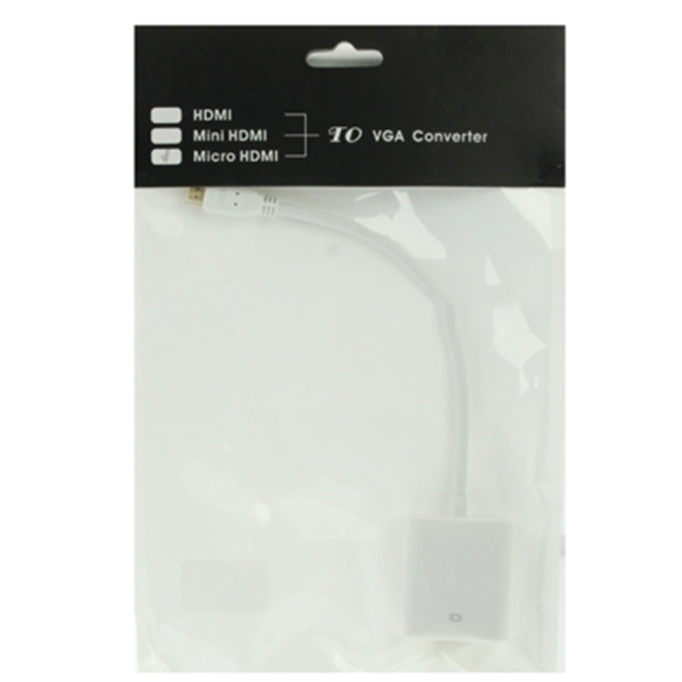 Cavo adattatore video Micro HDMI maschio a VGA femmina da 22 cm, supporto Full HD 1080P, Micro HDMI Male to VGA Female