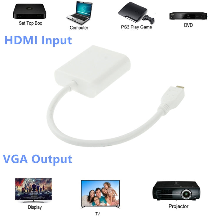 Cavo adattatore video Micro HDMI maschio a VGA femmina da 22 cm, supporto Full HD 1080P, Micro HDMI Male to VGA Female