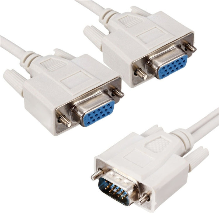Cavo sdoppiatore VGA SVGA HDB15 maschio a 2 femmine, lunghezza: 32,5 cm, S-PC-0415, S-PC-0415A