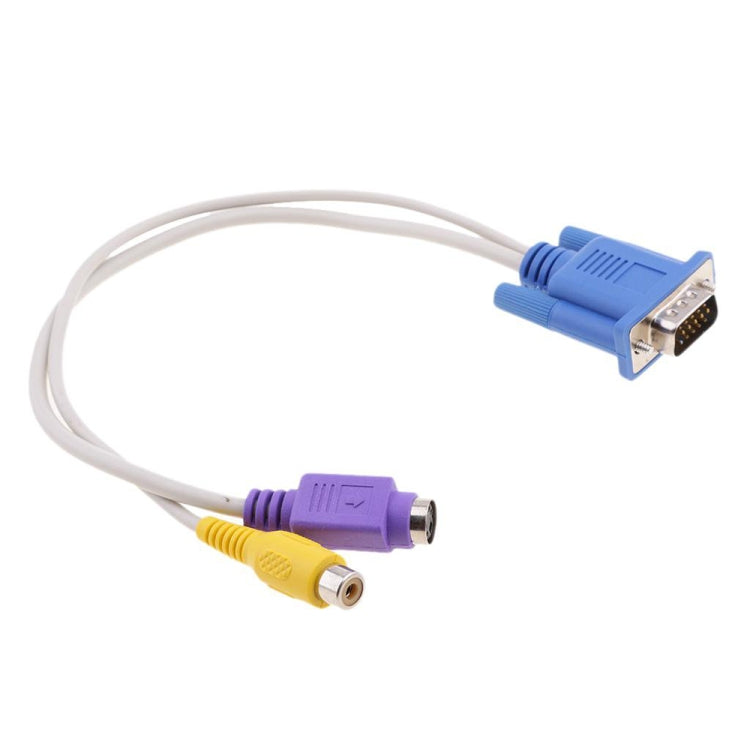 Cavo adattatore da scheda video VGA a S-Video e display TV RCA, VGA to S-Video 4pin & RCA