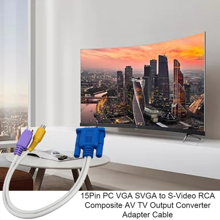 Cavo adattatore da scheda video VGA a S-Video e display TV RCA, VGA to S-Video 4pin & RCA